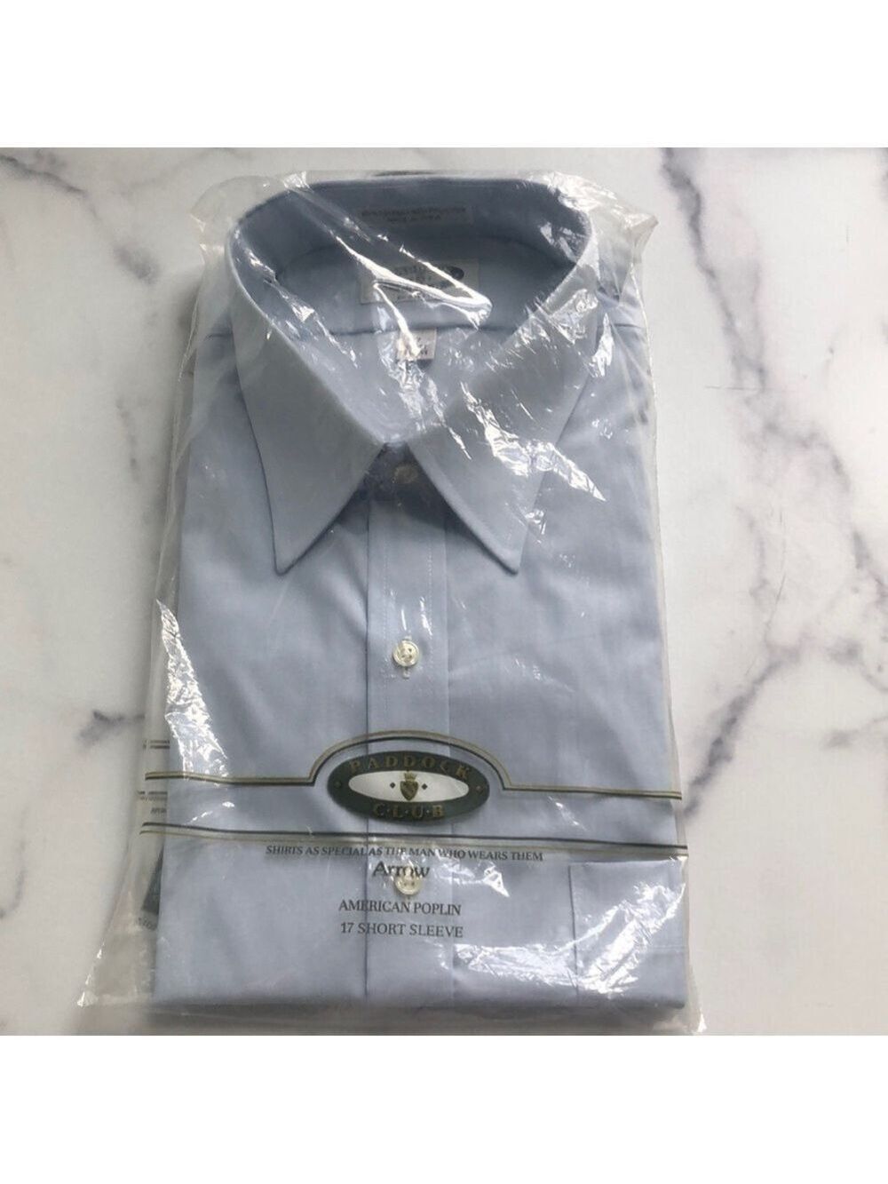 Vintage Paddock Club‎ by Arrow Light Blue Short Sleeve Button Down Shirt Size 17